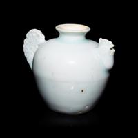 A Chinese Qingbai Glazed Chicken-Head Water Dropper, Yuan Dynasty — 元 影青釉雞首壺