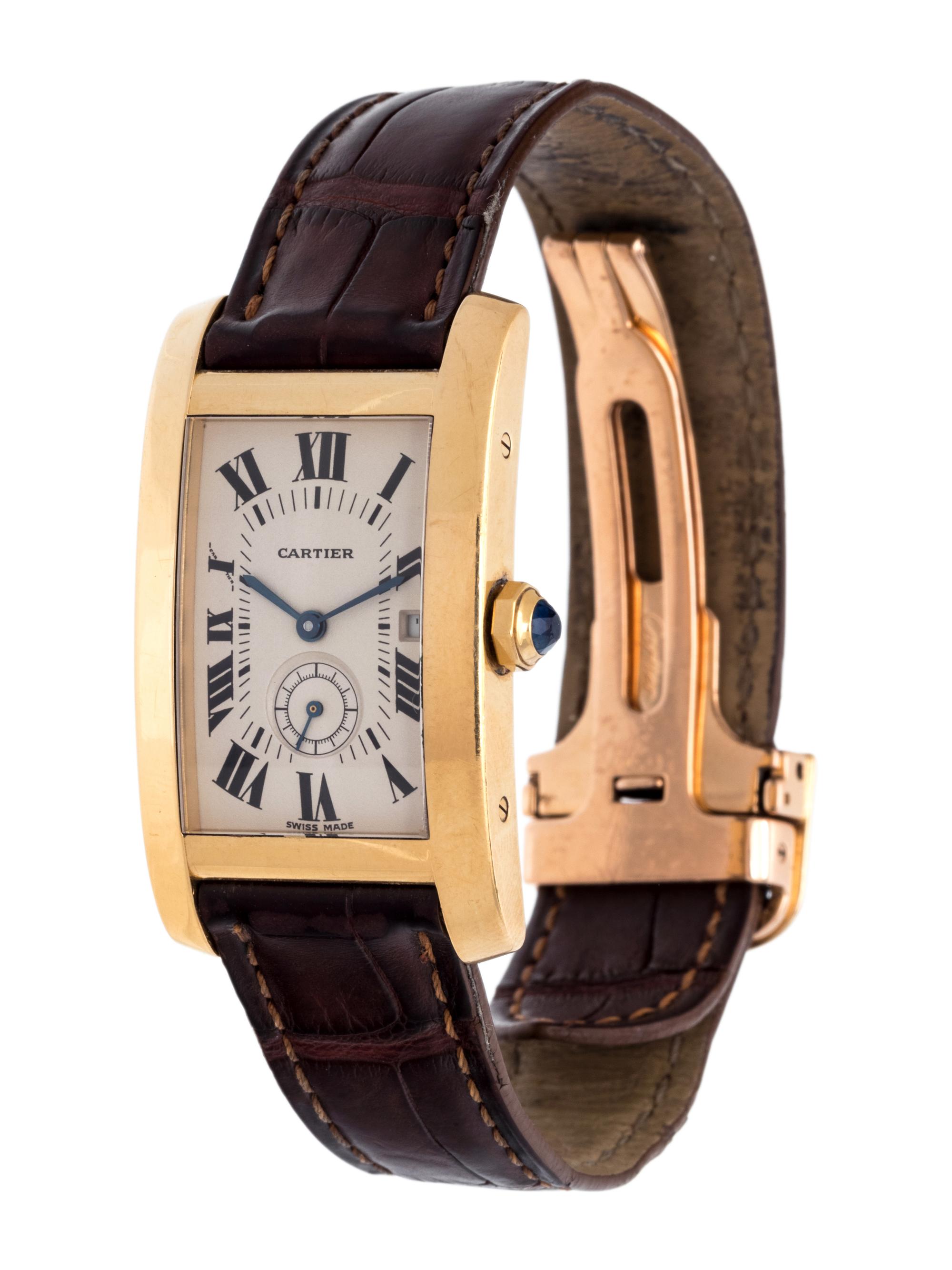 CARTIER, 18K YELLOW GOLD REF. 8012905 'TANK AMERICAINE' WRISTWATCH