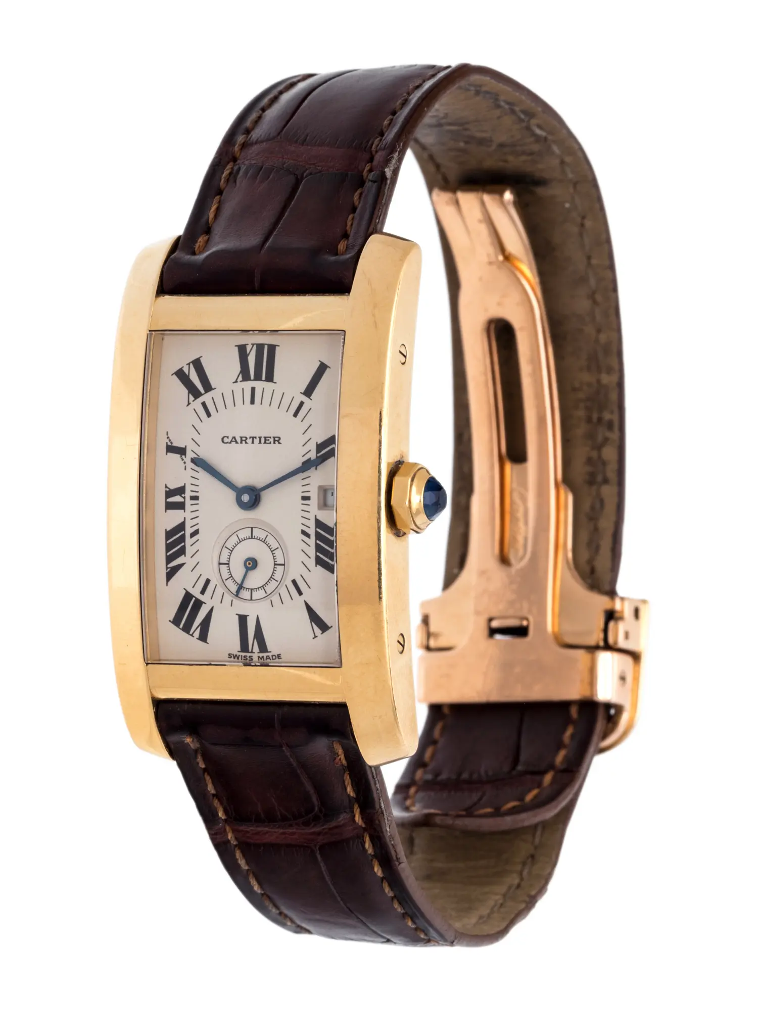 CARTIER, 18K YELLOW GOLD REF. 8012905 'TANK AMERICAINE' | Freeman's