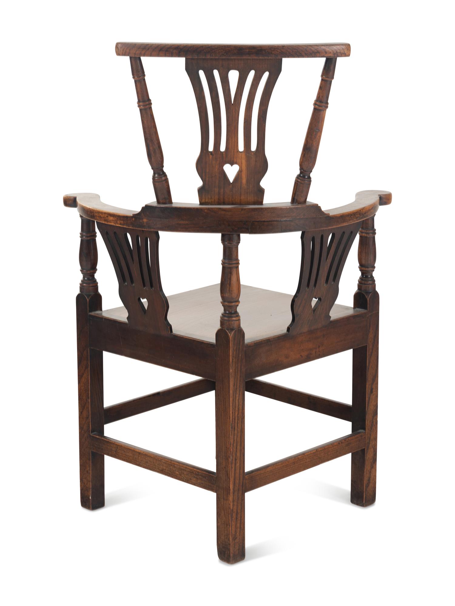 A George III Oak High-Back Corner Chair