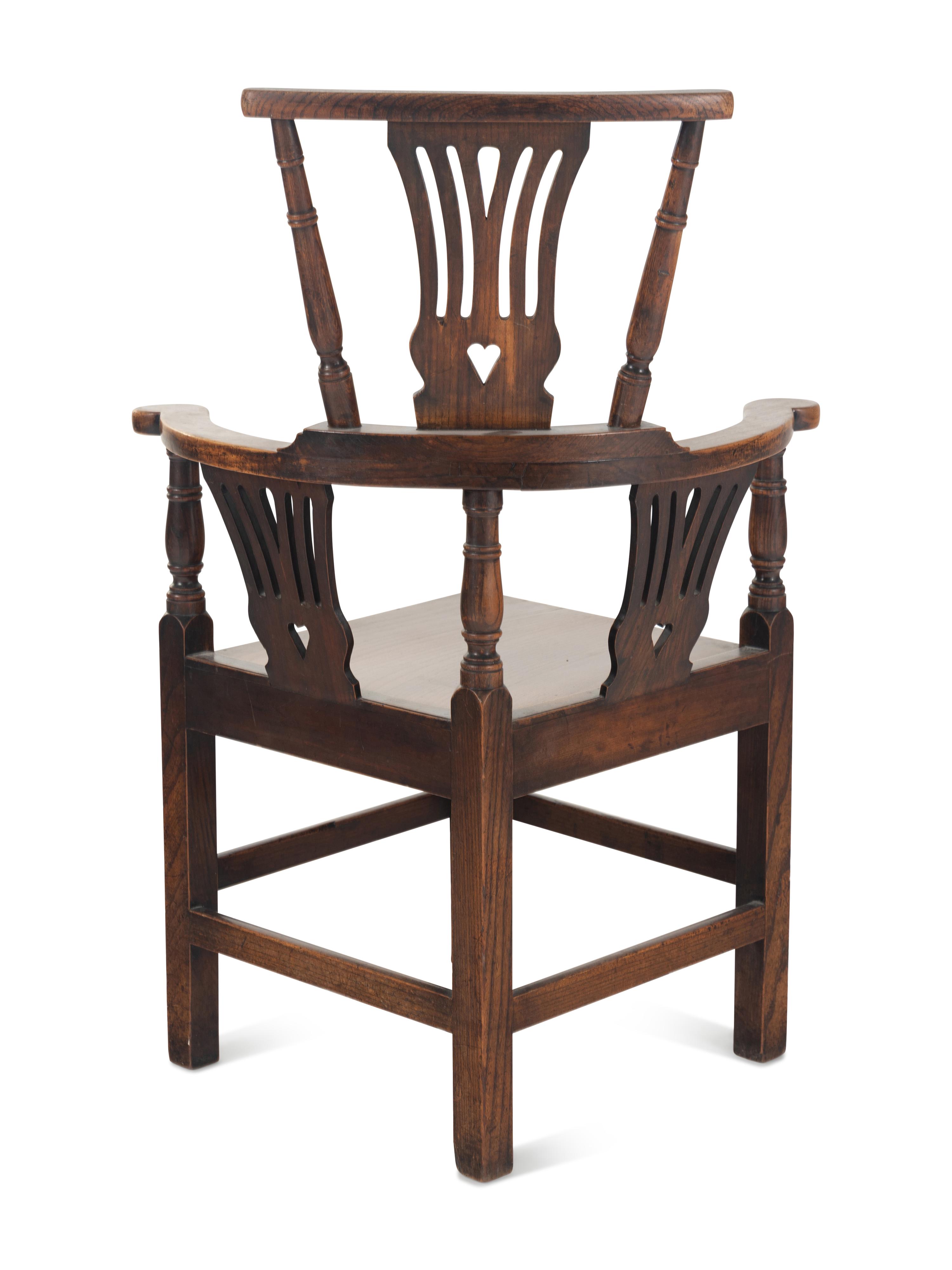 A George III Oak High-Back Corner Chair