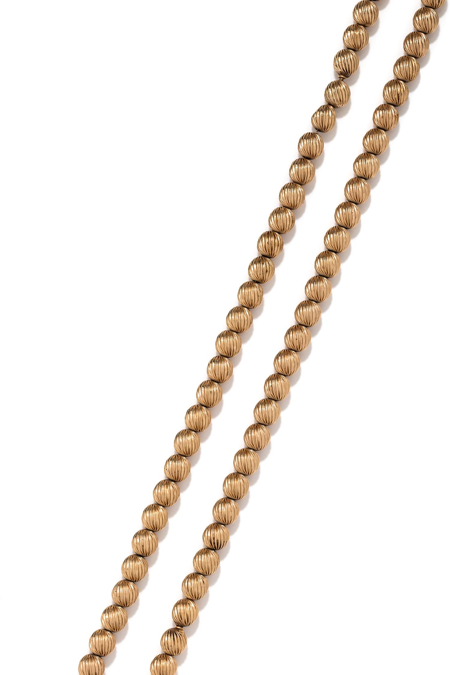 YELLOW GOLD BEAD NECKLACE