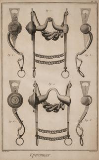 Four Engravings Depicting Horse Spurs, after Louis-Jacques Goussier