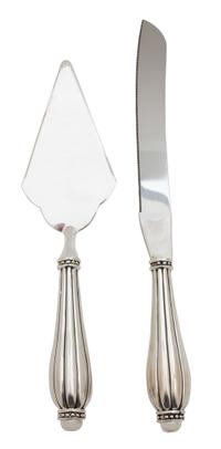 A Silver Plate Cake Knife and Pie Slice, Godinger, New York, NY,