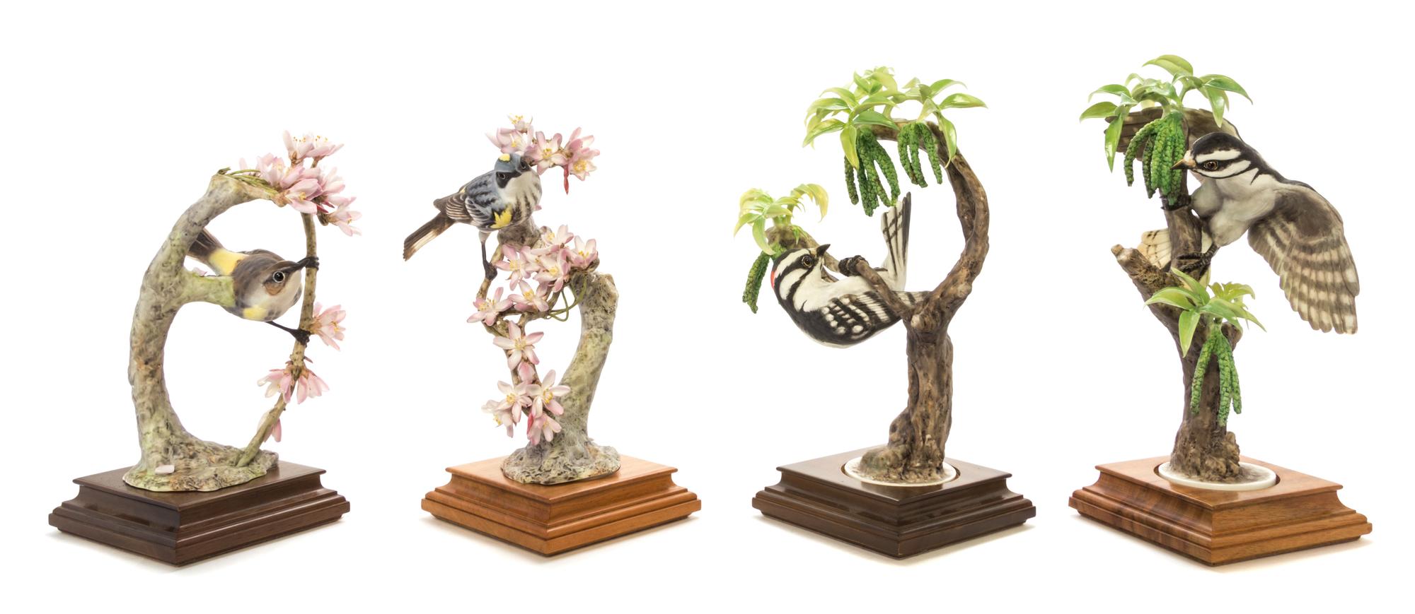 Two Pairs of Royal Worcester Porcelain Models of Birds Height of first 9 3/4 inches. — MODELED BY DOROTHY DOUGHTY