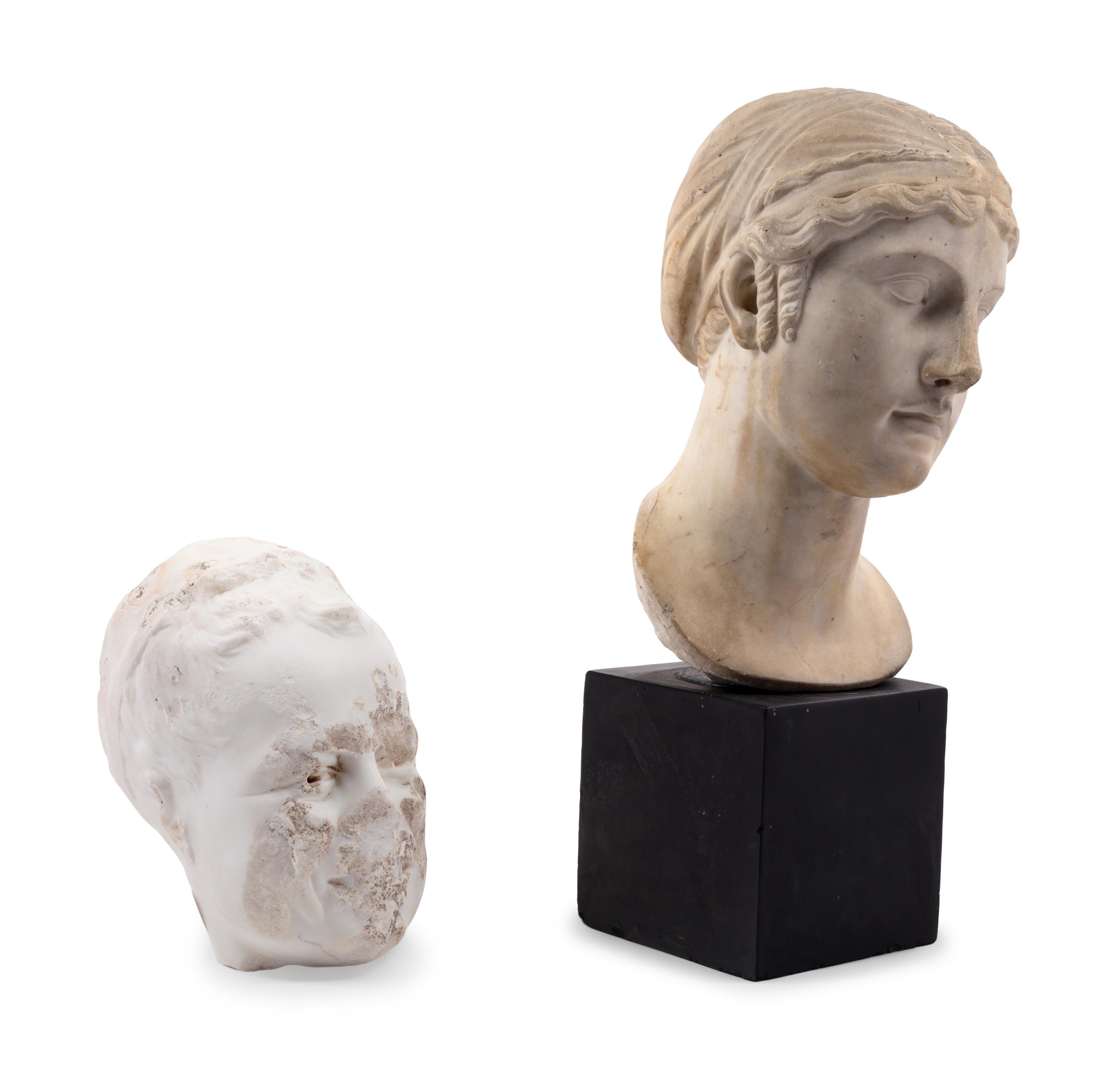 Two Continental Marble Female Heads