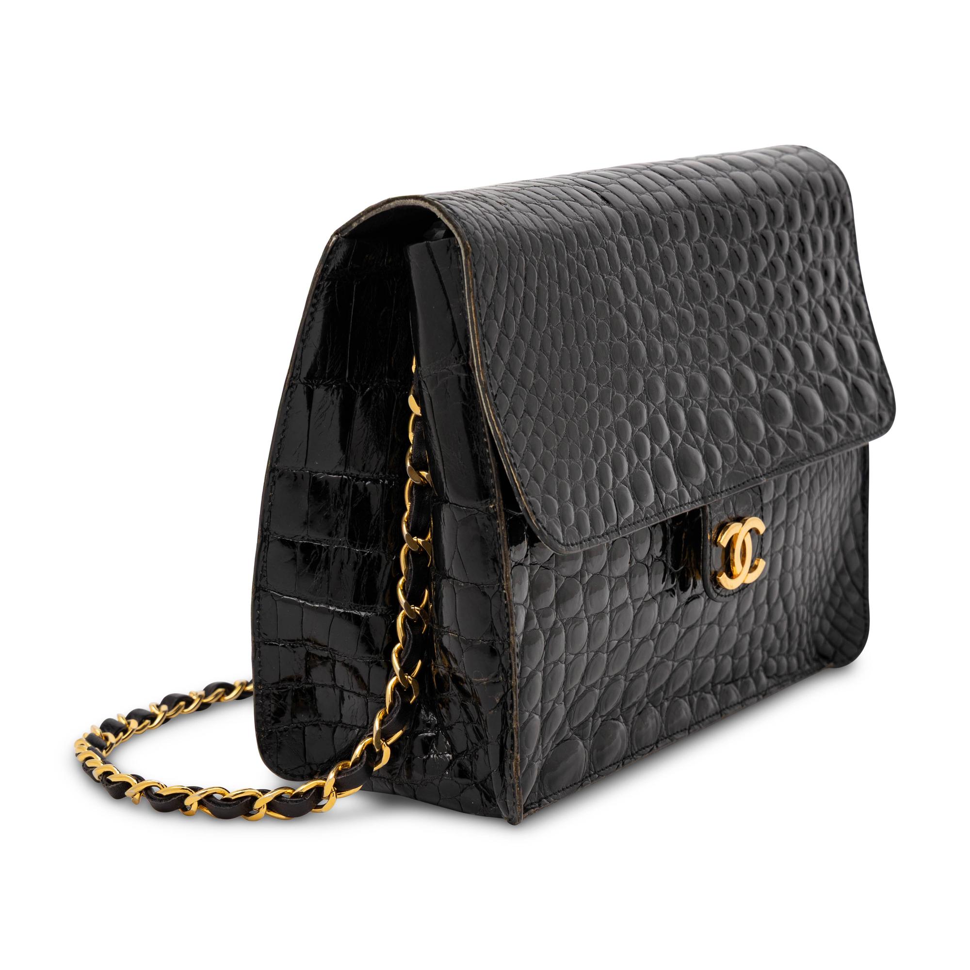 Chanel, Flap Bag in Black Crocodile