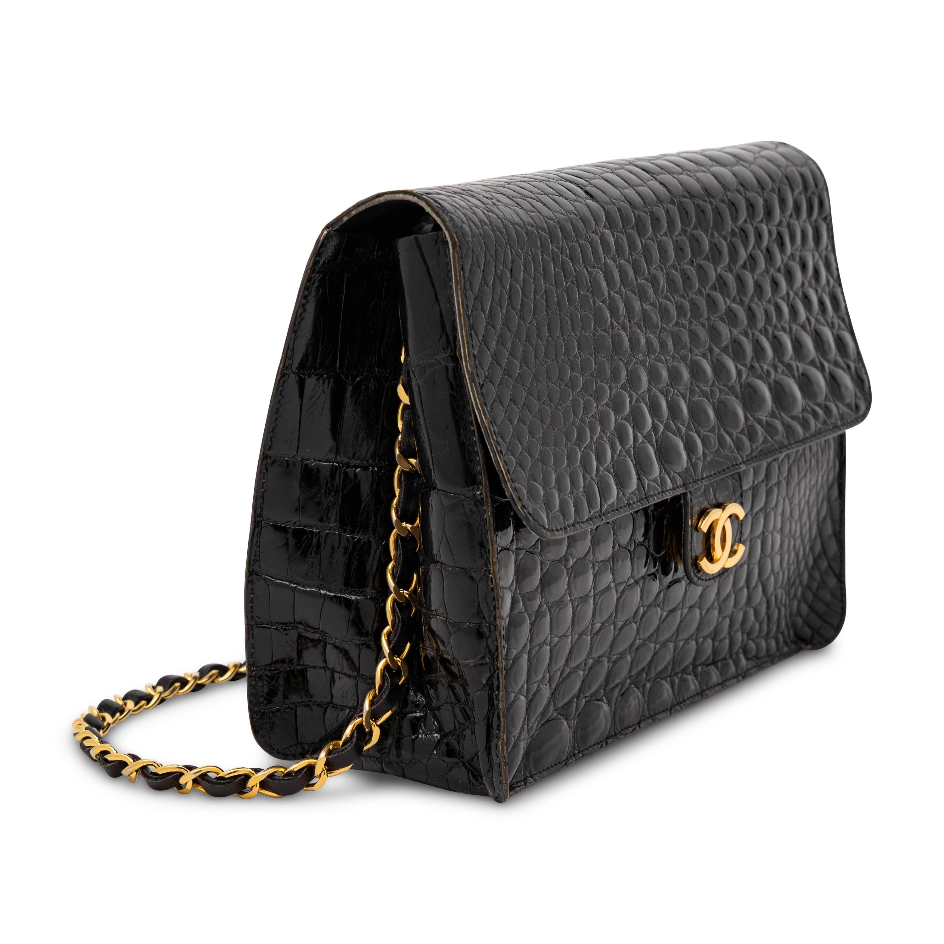 Chanel, Flap Bag in Black Crocodile