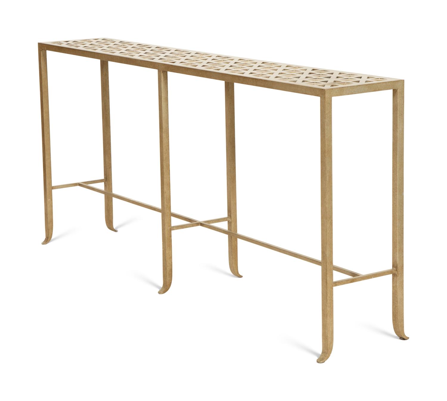A Brushed Steel Console Table