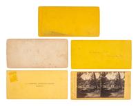 [LINCOLN, ABRAHAM (1809-1865)]. 5 stereoviews of the vault at Oak Ridge Cemetery, Springfield, IL.