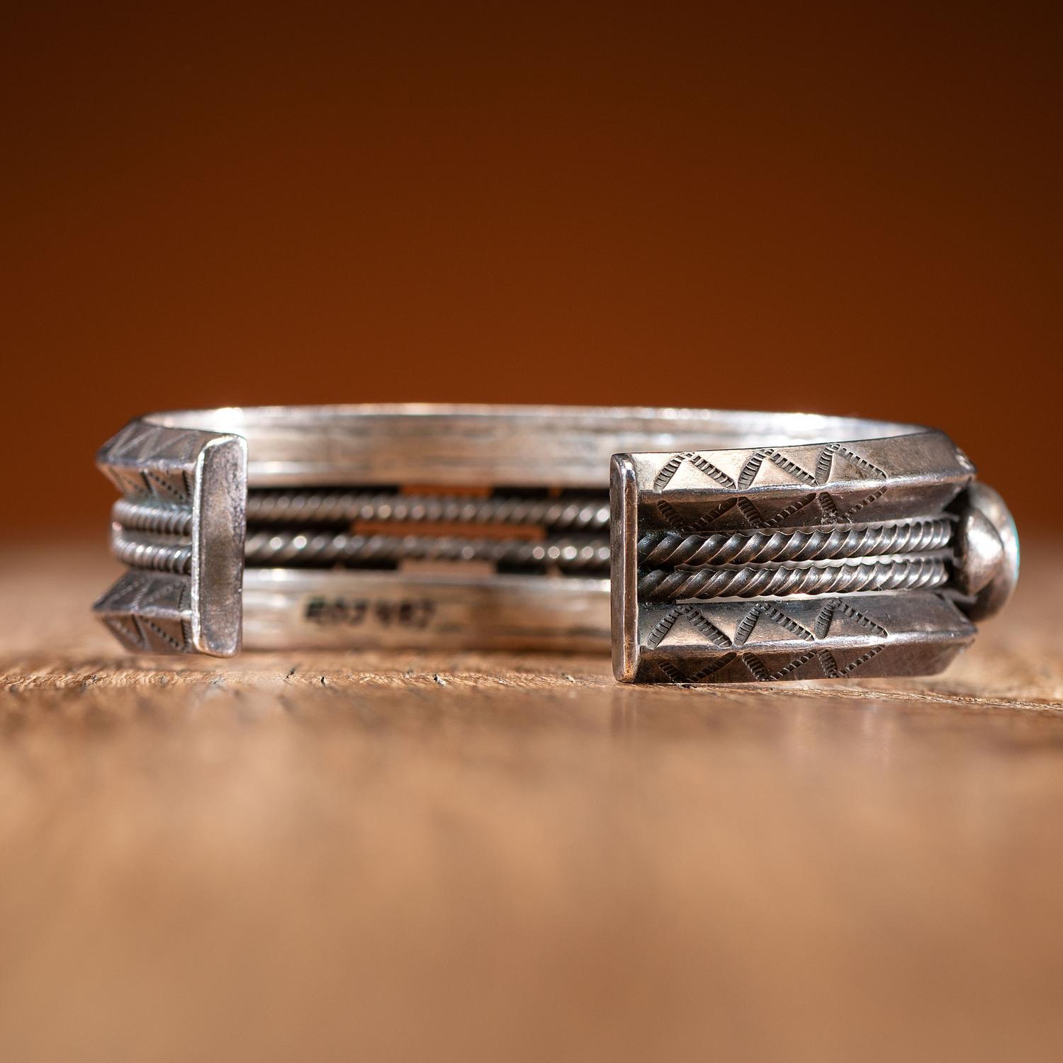 Navajo Silver and Turquoise Cuff Bracelet