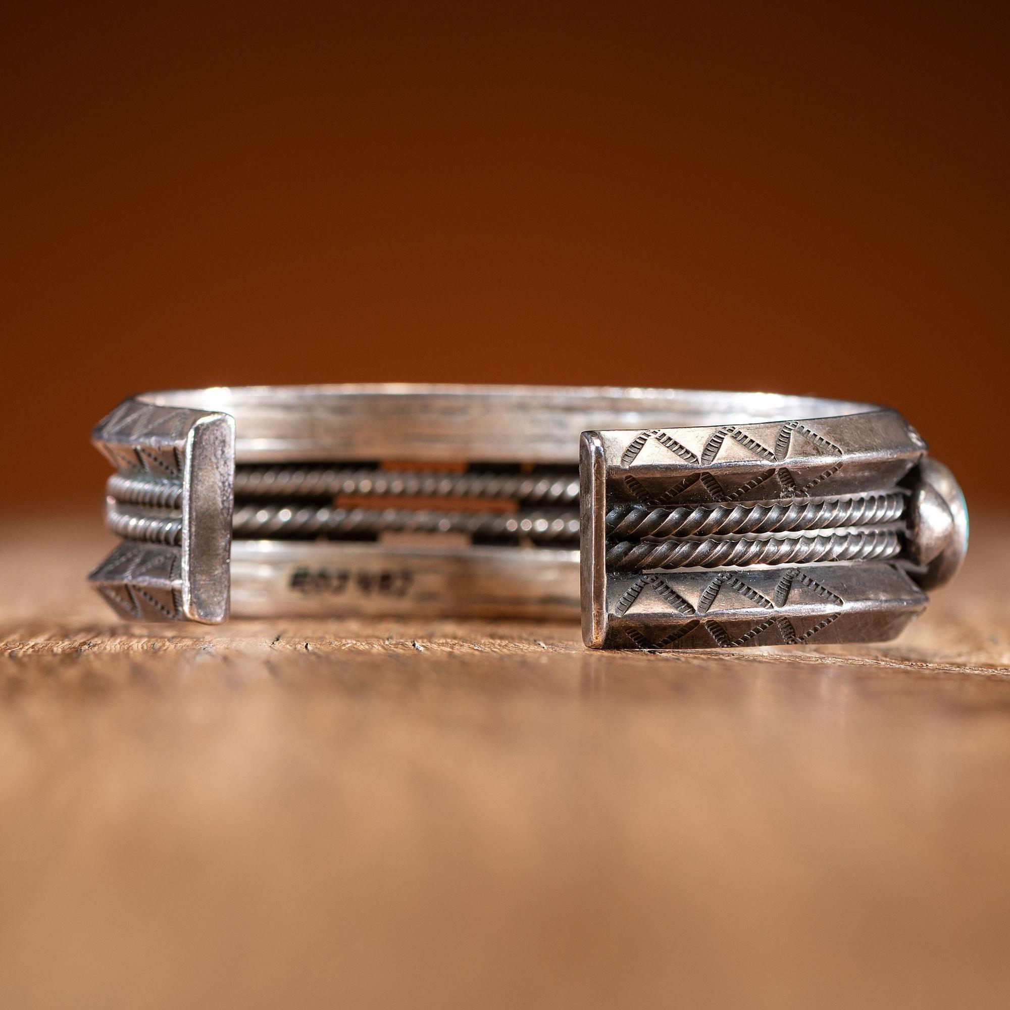 Navajo Silver and Turquoise Cuff Bracelet