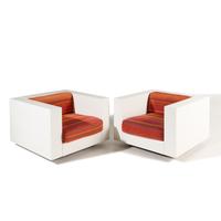 Pair of Saratoga cube chairs Stendig
