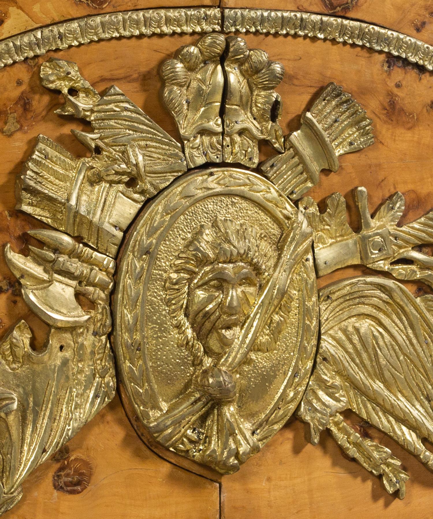 A Louis XVI Style Gilt Metal Mounted Marble-Top Commode à Vantaux After the Model by Guillaume Benneman