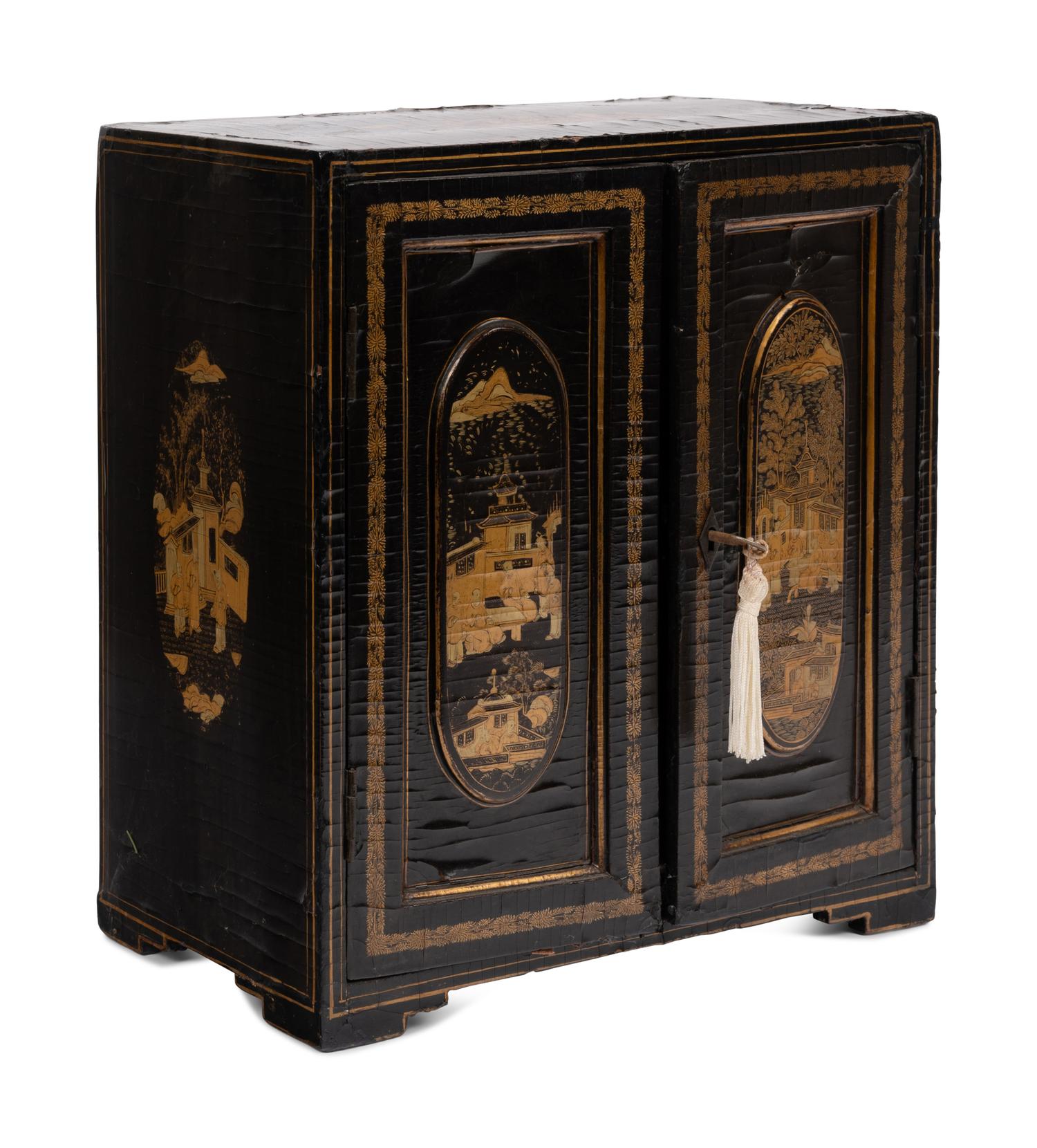 A Chinese Export Lacquered Jewelry Box
