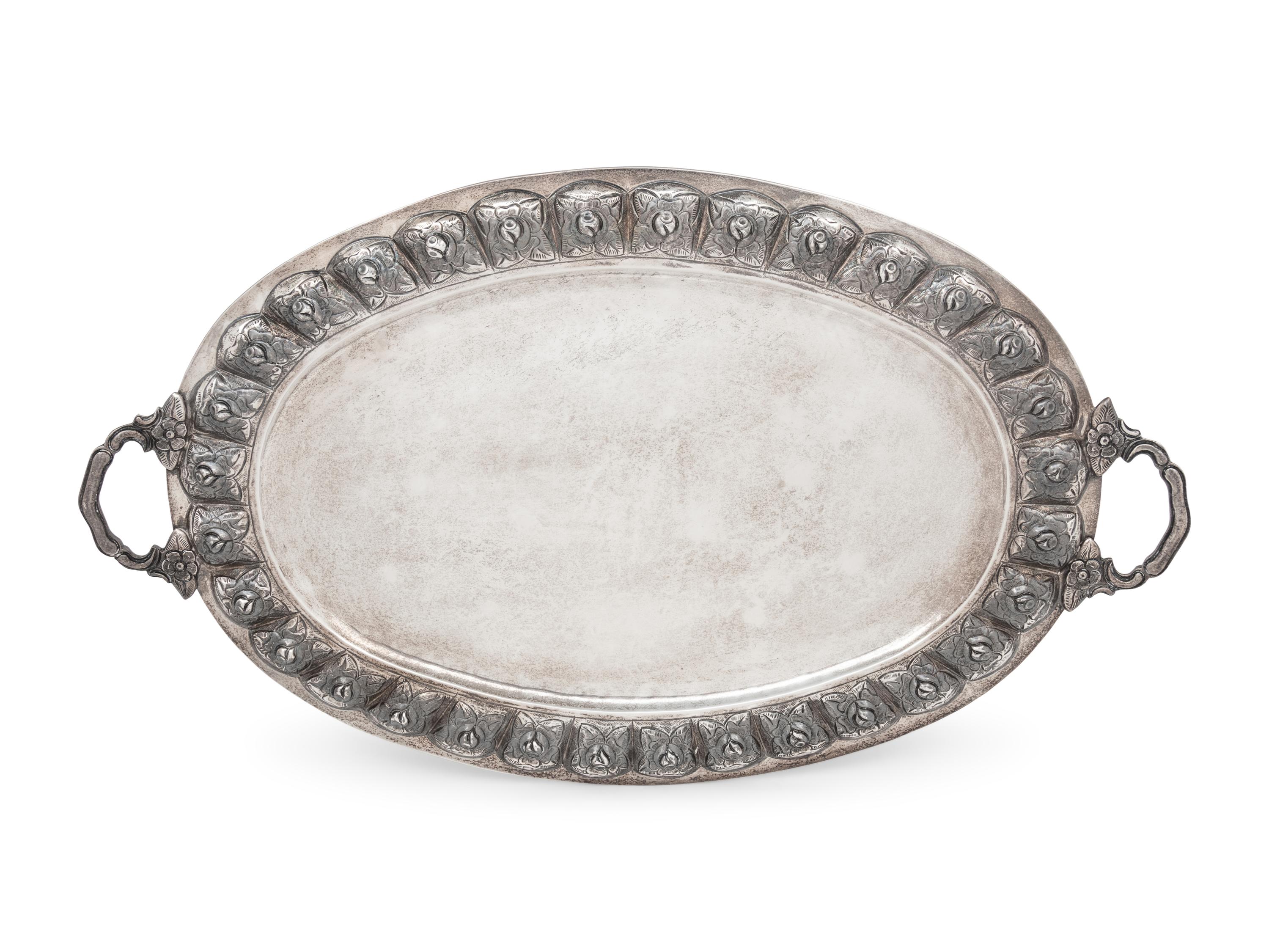 A Central or South American Silver Serving Tray