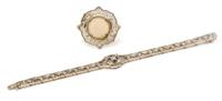 A Collection of 14 Karat White Gold Jewelry, 13.20 dwts.