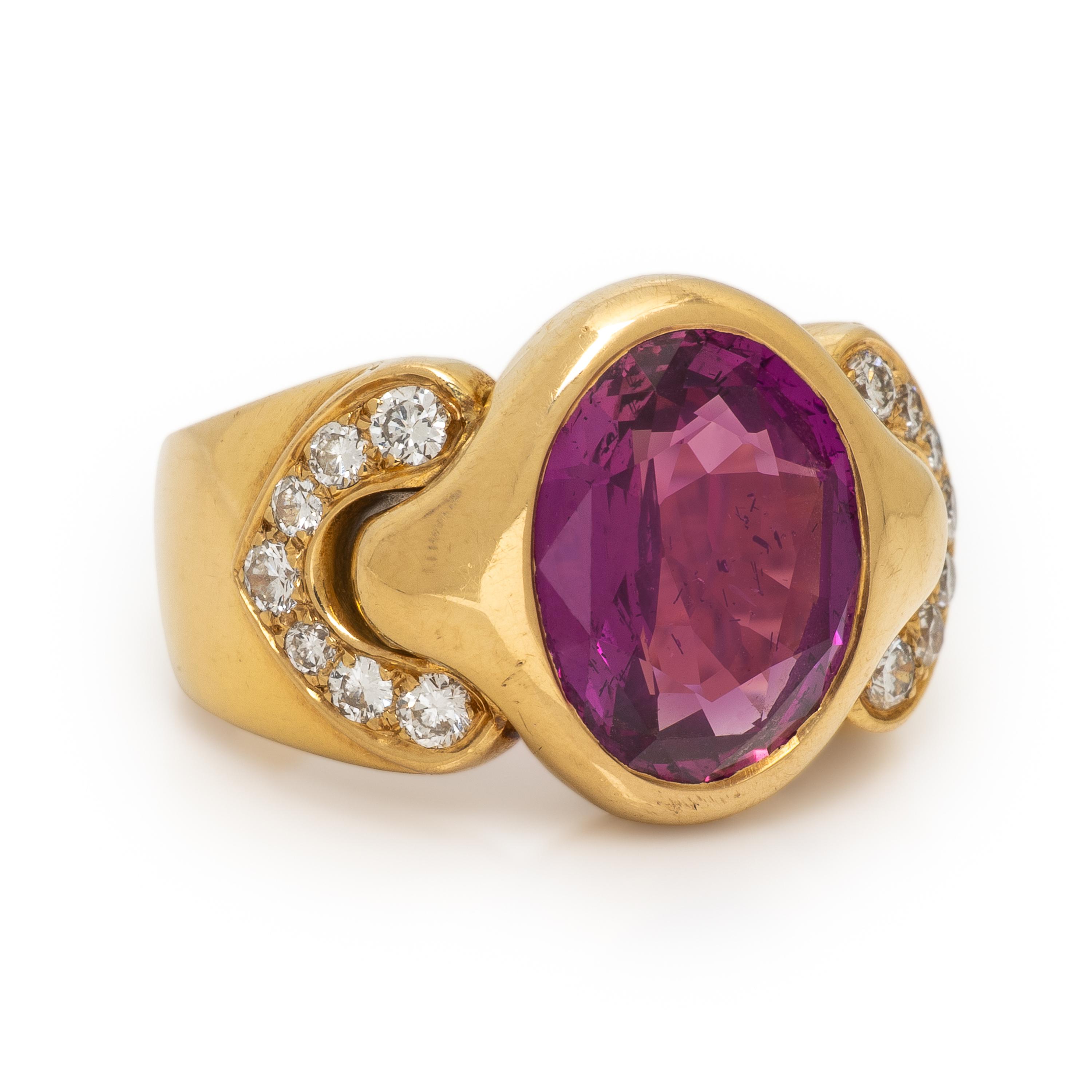 Bulgari, Ruby, Diamond, and Yellow Gold Ring