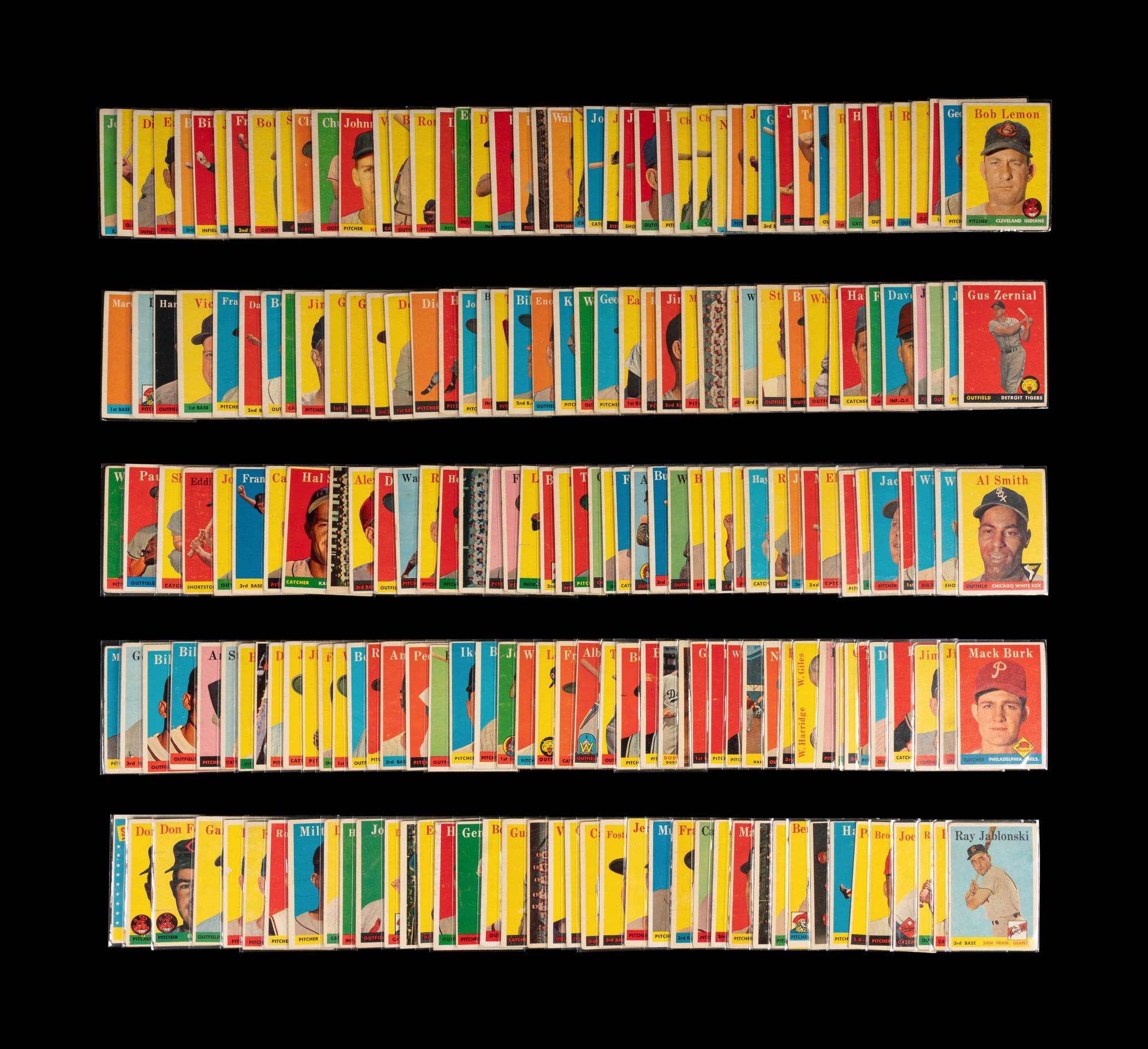 A Shoebox Collection of Over 200 1958 Topps Baseball Cards