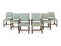 A Set of Six Jacobean Style Oak Dining Chairs