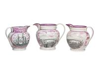 Three Sunderland Luster Inscribed Jugs