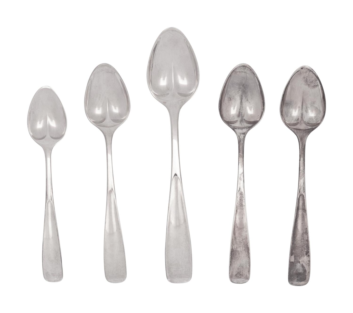 Five Georg Jensen Silver Spoons