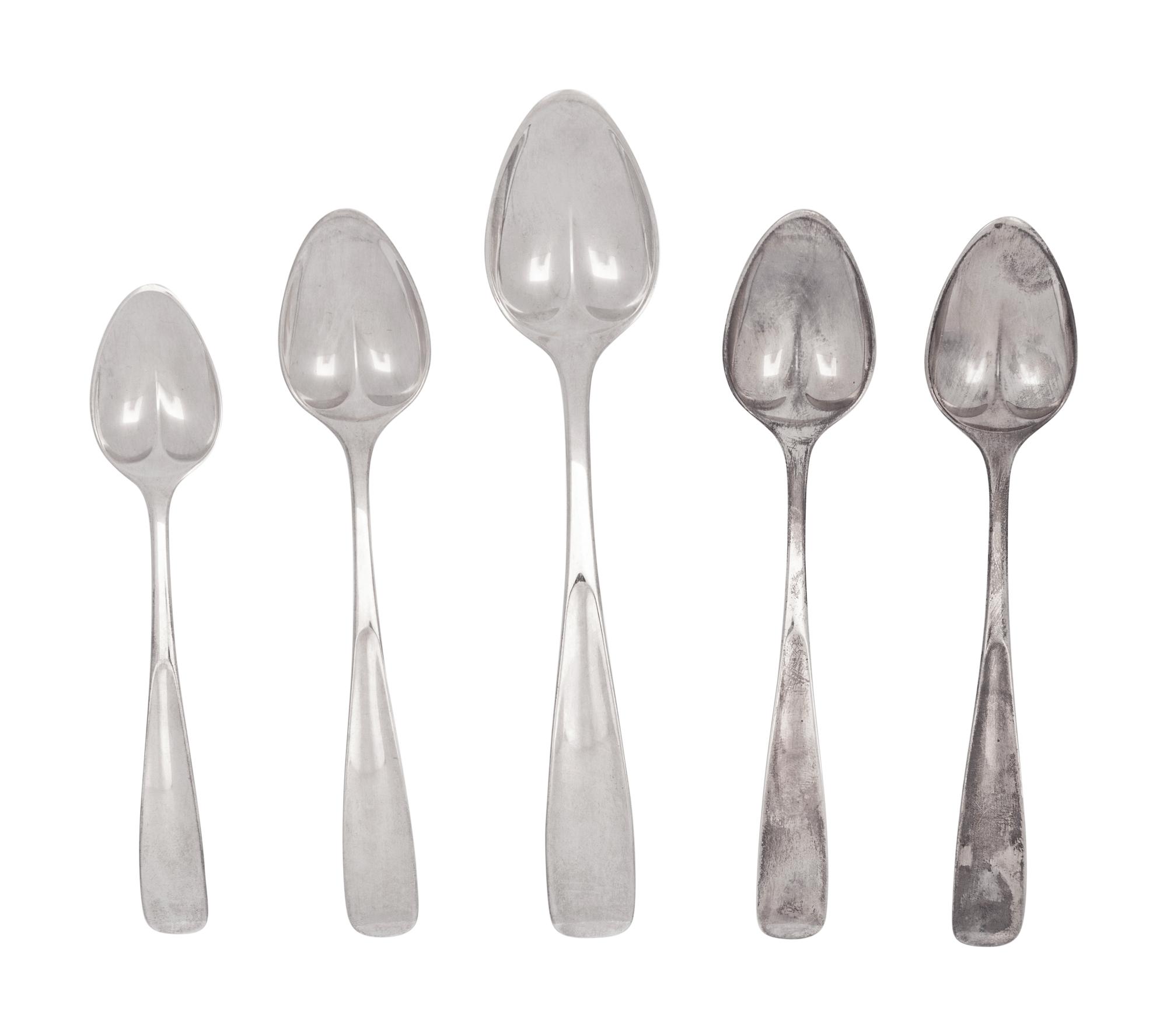 Five Georg Jensen Silver Spoons