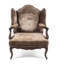 A Louis XV Style Walnut Wingback Fauteuil Height 42 inches. — 19TH CENTURY