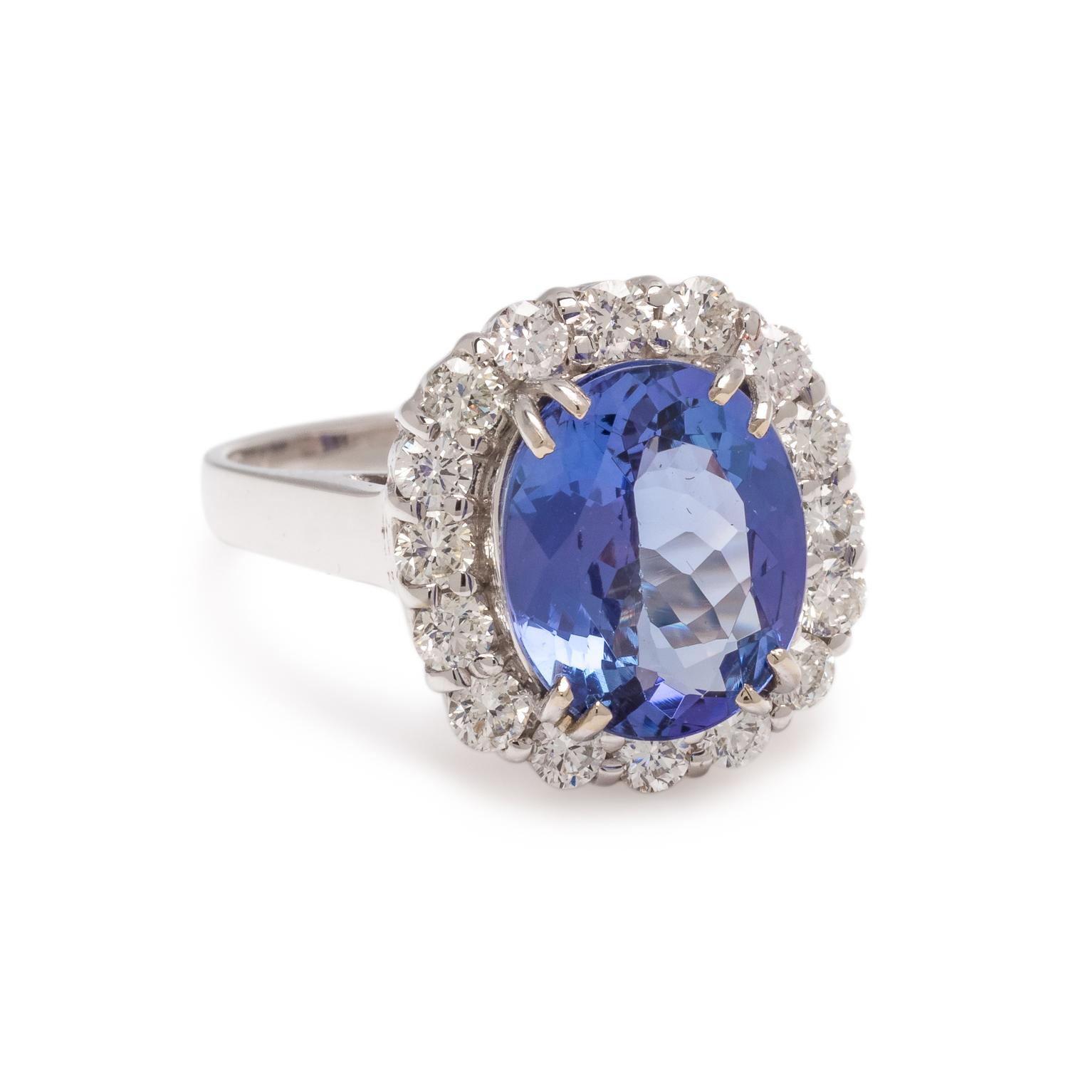 TANZANITE AND DIAMOND RING