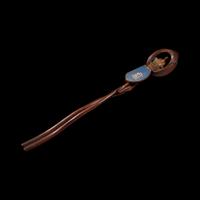 A Japanese Carved and Painted Wood "Lotus" Scepter, Meiji Period