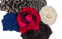 Six Chanel Camellia Brooches
