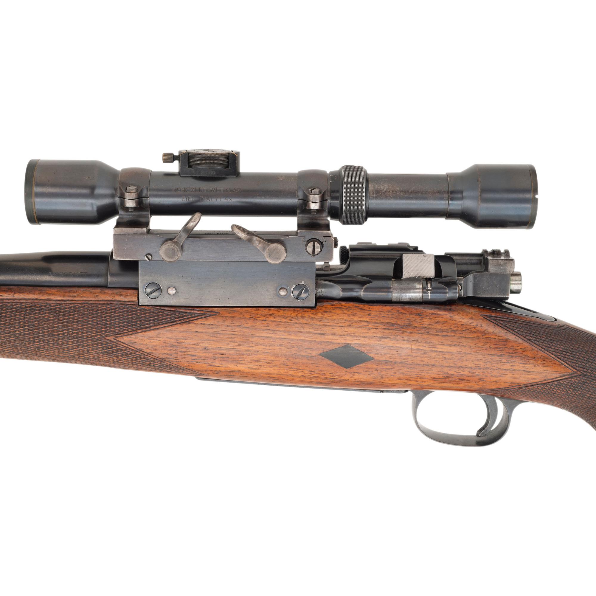 **U.S. Springfield Model 1922MI Sporterized and Converted to .22 Hornet with Griffin & Howe Mount and Hensoldt Telescopic Sight