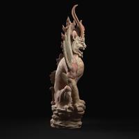 An impressive pair of large painted pottery "Earth Spirits" 镇墓兽一对 Tang dynasty ?
