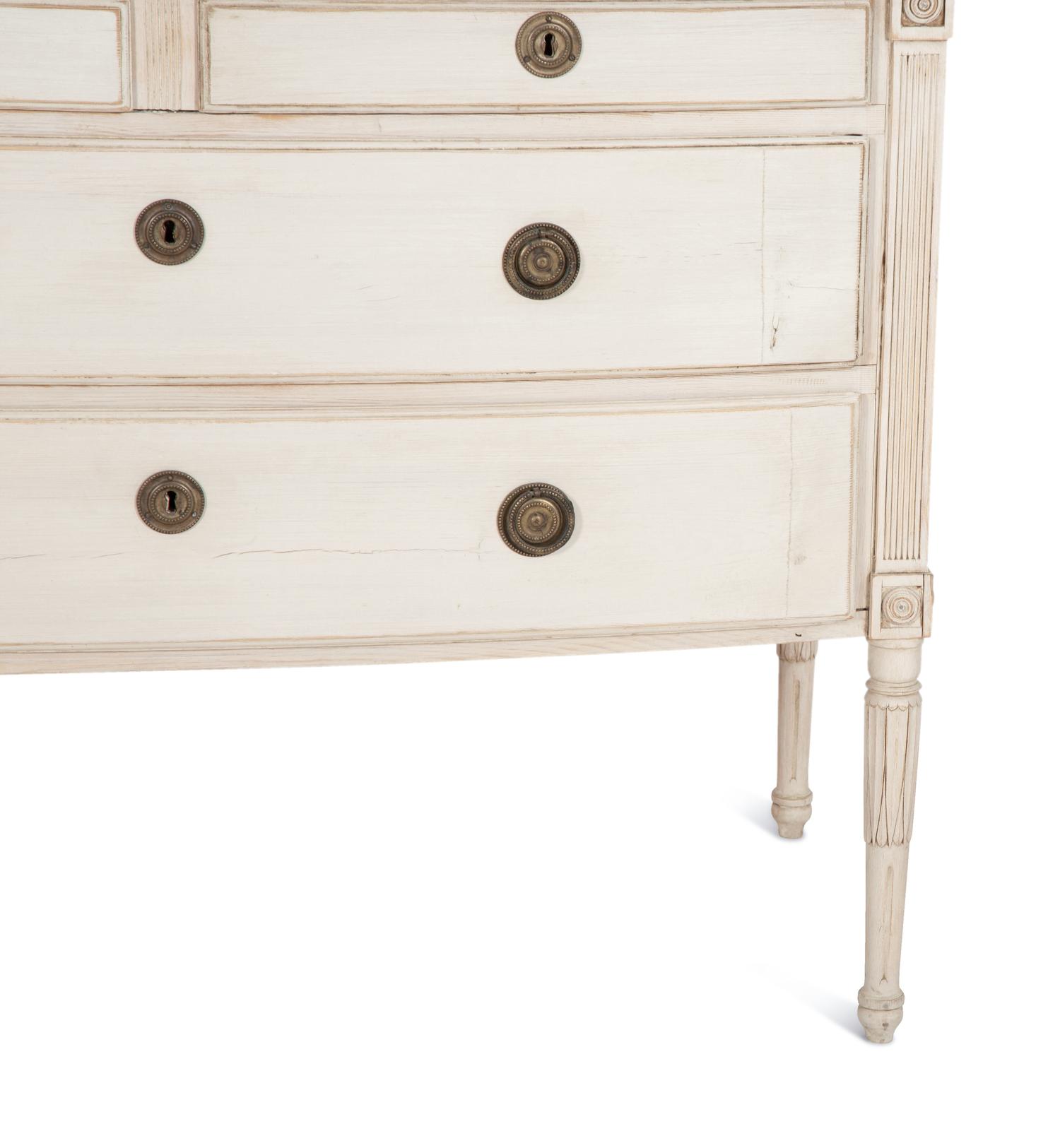 A Gustavian Style Bow Front Painted Commode