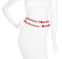 A Gianni Versace Purple Flower and Greco Link Belt, 55" x 1".