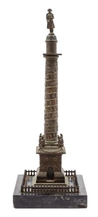 A Grand Tour Bronze Model of the Vendome Column Height 12 3/8 inches.