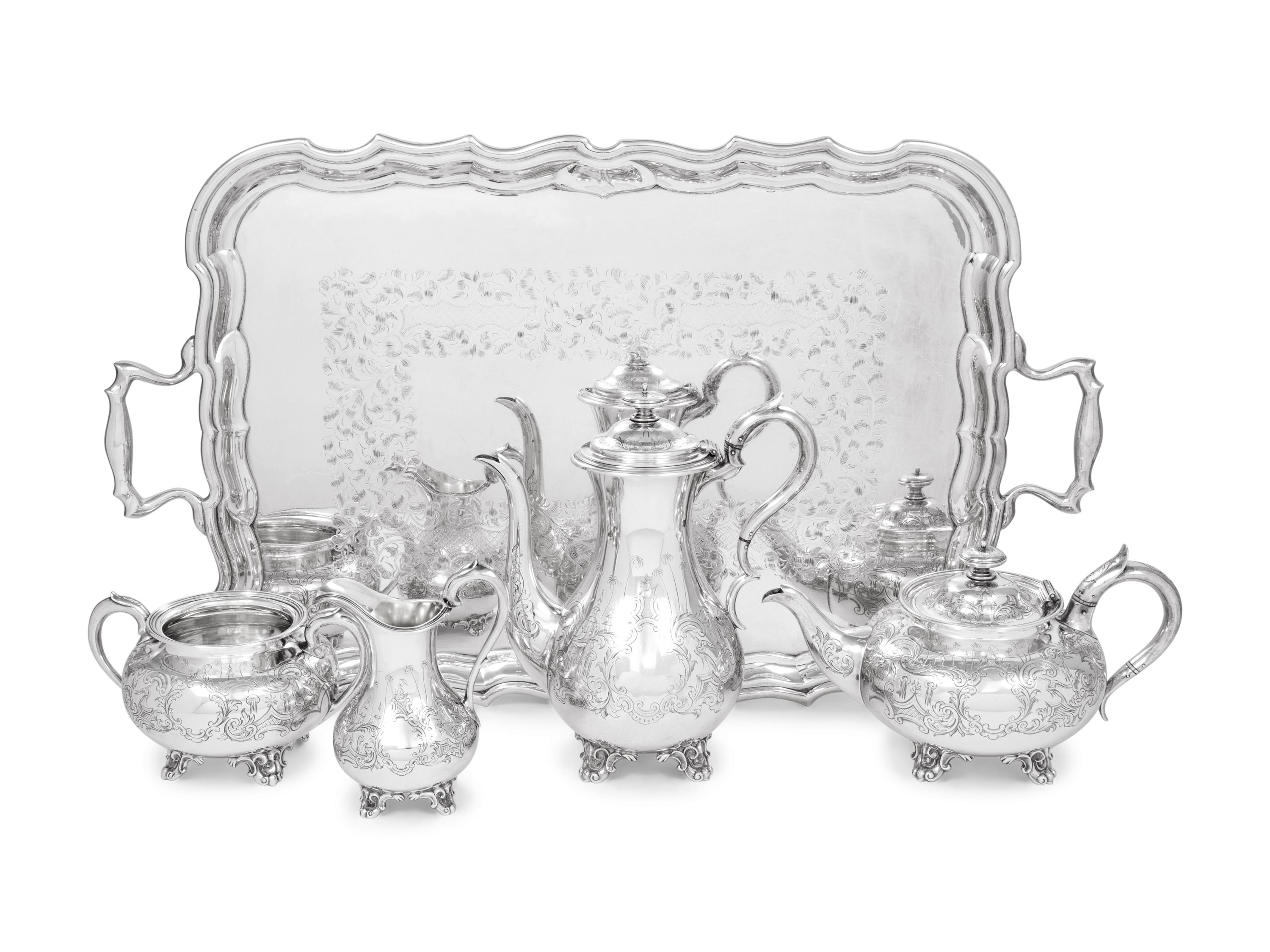 A Victorian Silver Four-Piece Tea and Coffee Service