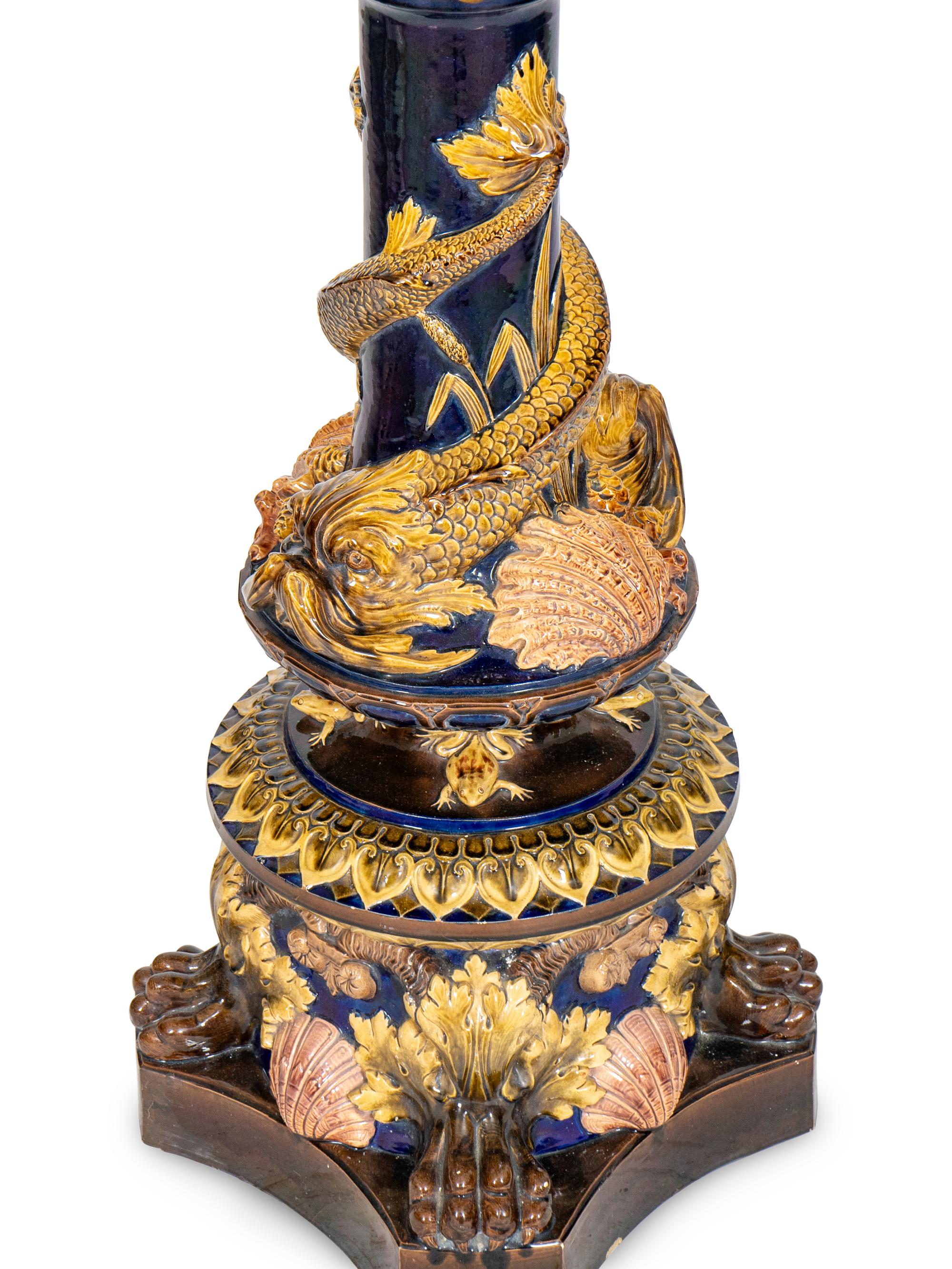 An English Majolica Pedestal