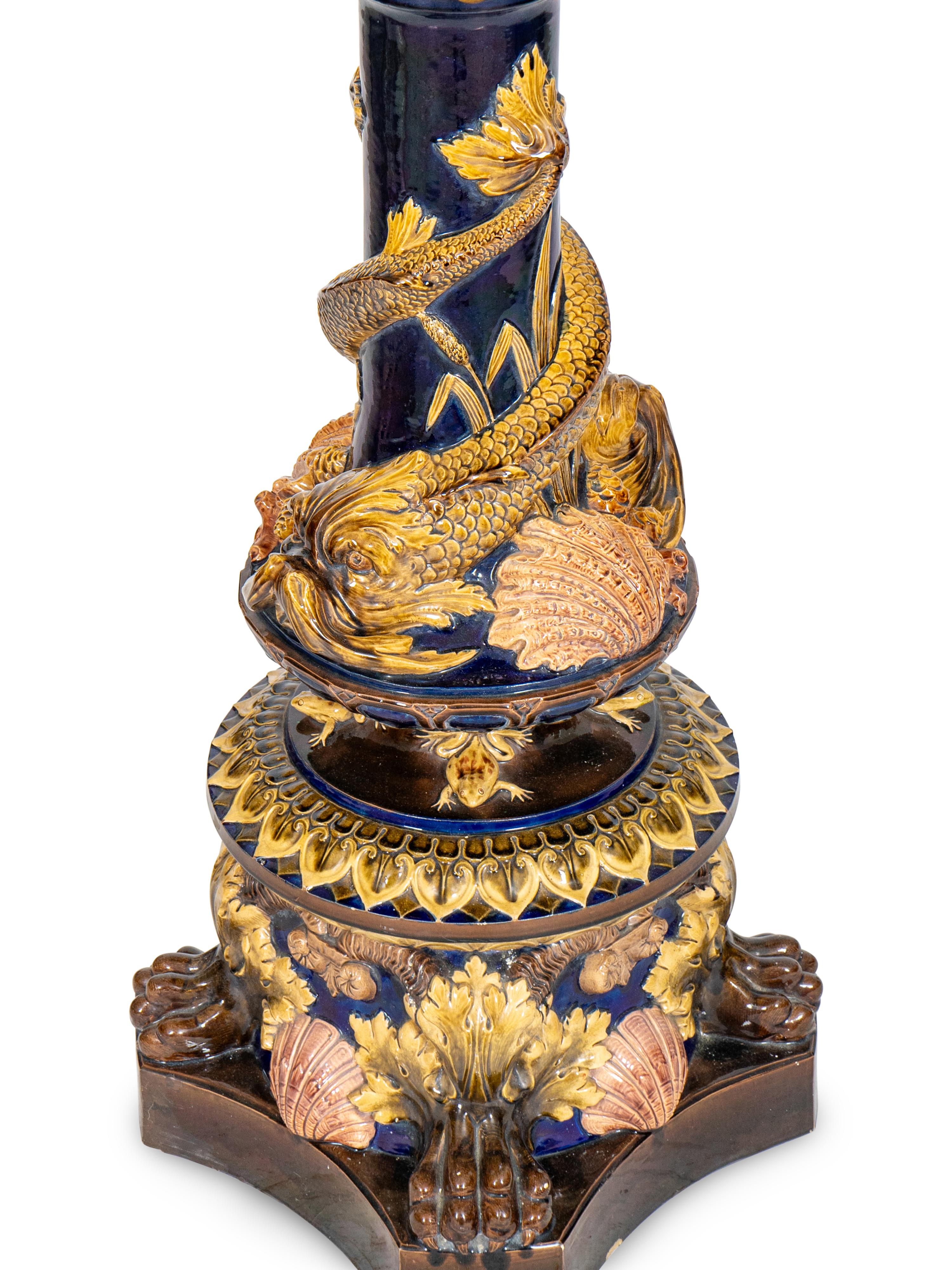 An English Majolica Pedestal