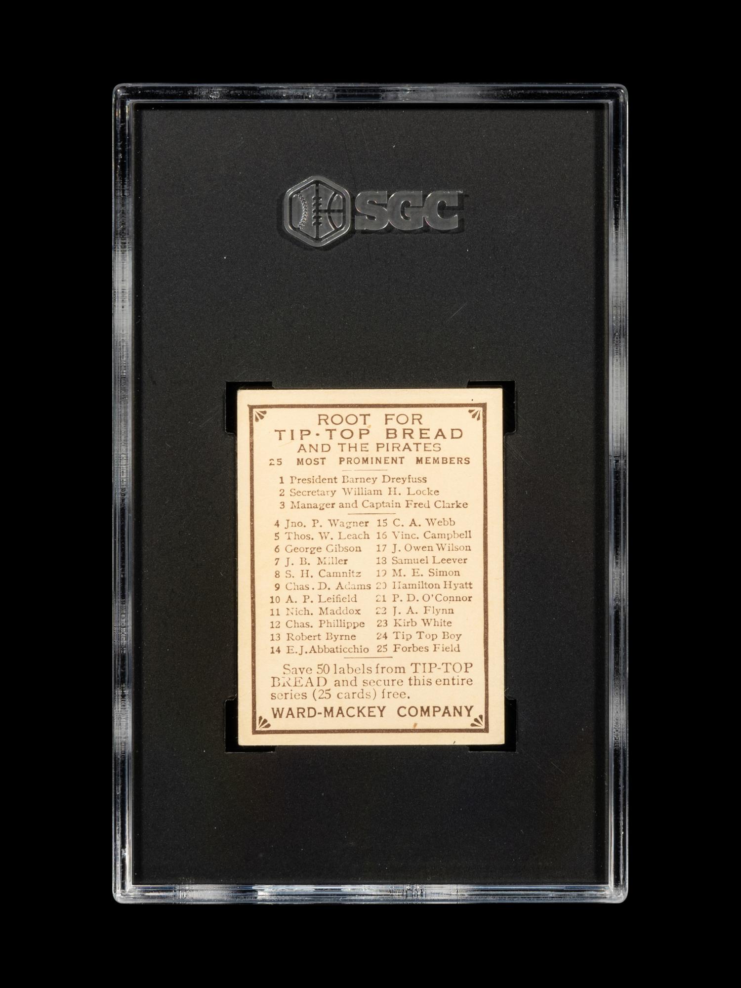 A 1910 Tip Top Bread Owen Wilson Baseball Card (SGC 3.5 VG+)