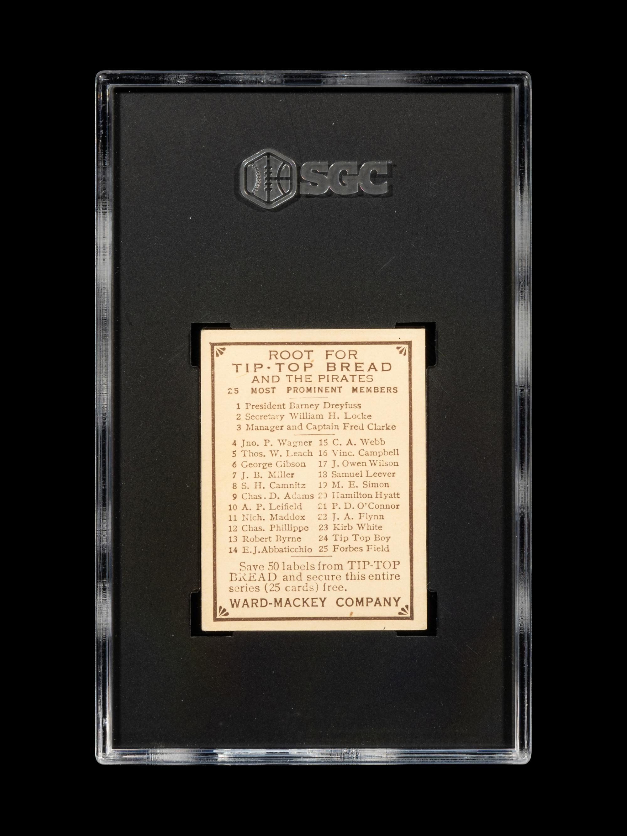 A 1910 Tip Top Bread Owen Wilson Baseball Card (SGC 3.5 VG+)