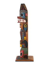 Northwest Coast Carved and Painted Totem Pole