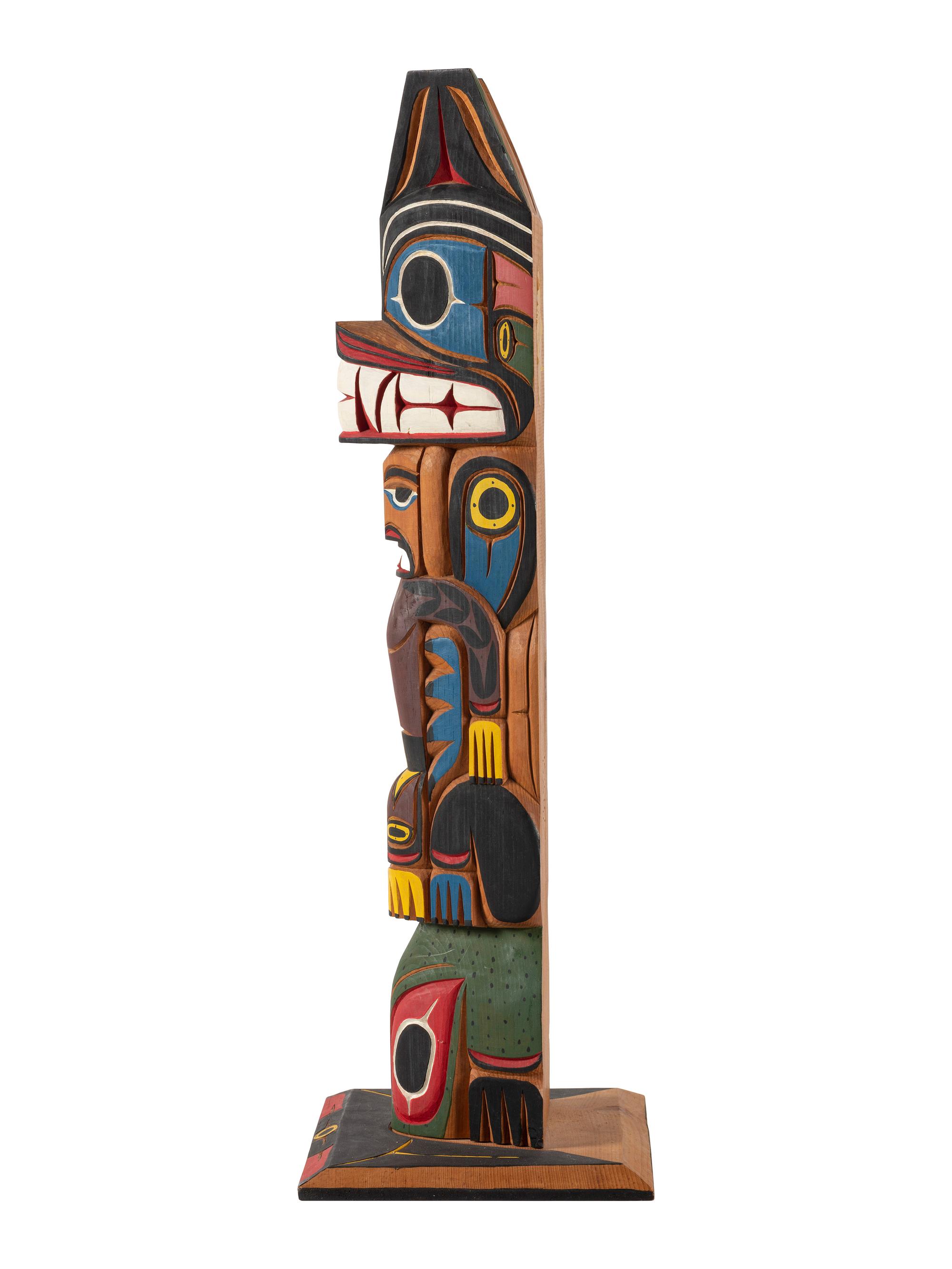 Northwest Coast Carved and Painted Totem Pole