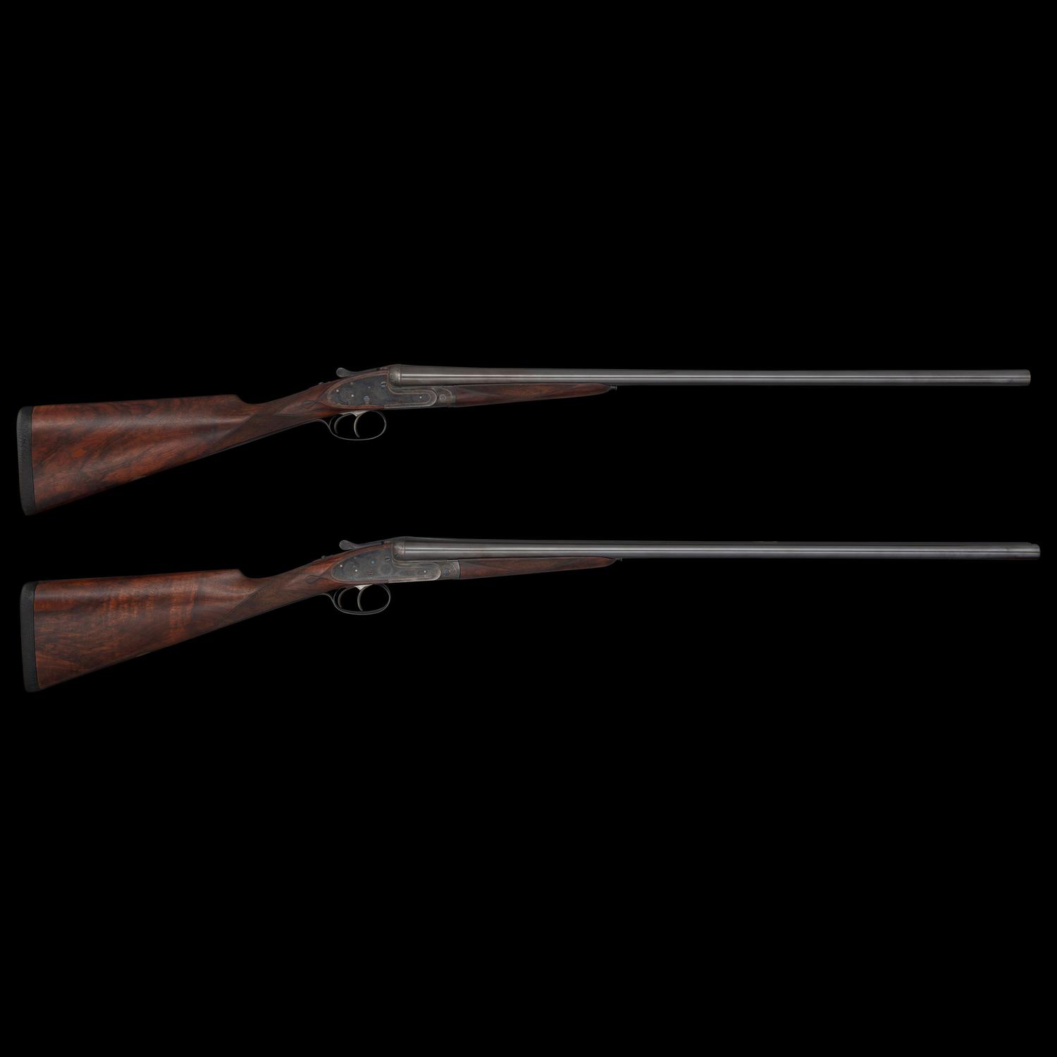 **A Pair of Consecutively Numbered James Purdey & Sons 20 Bore SxS Hammerless Shotguns Made for the Spanish Marquis de Villabragima, in Original Motor Case with Accessories