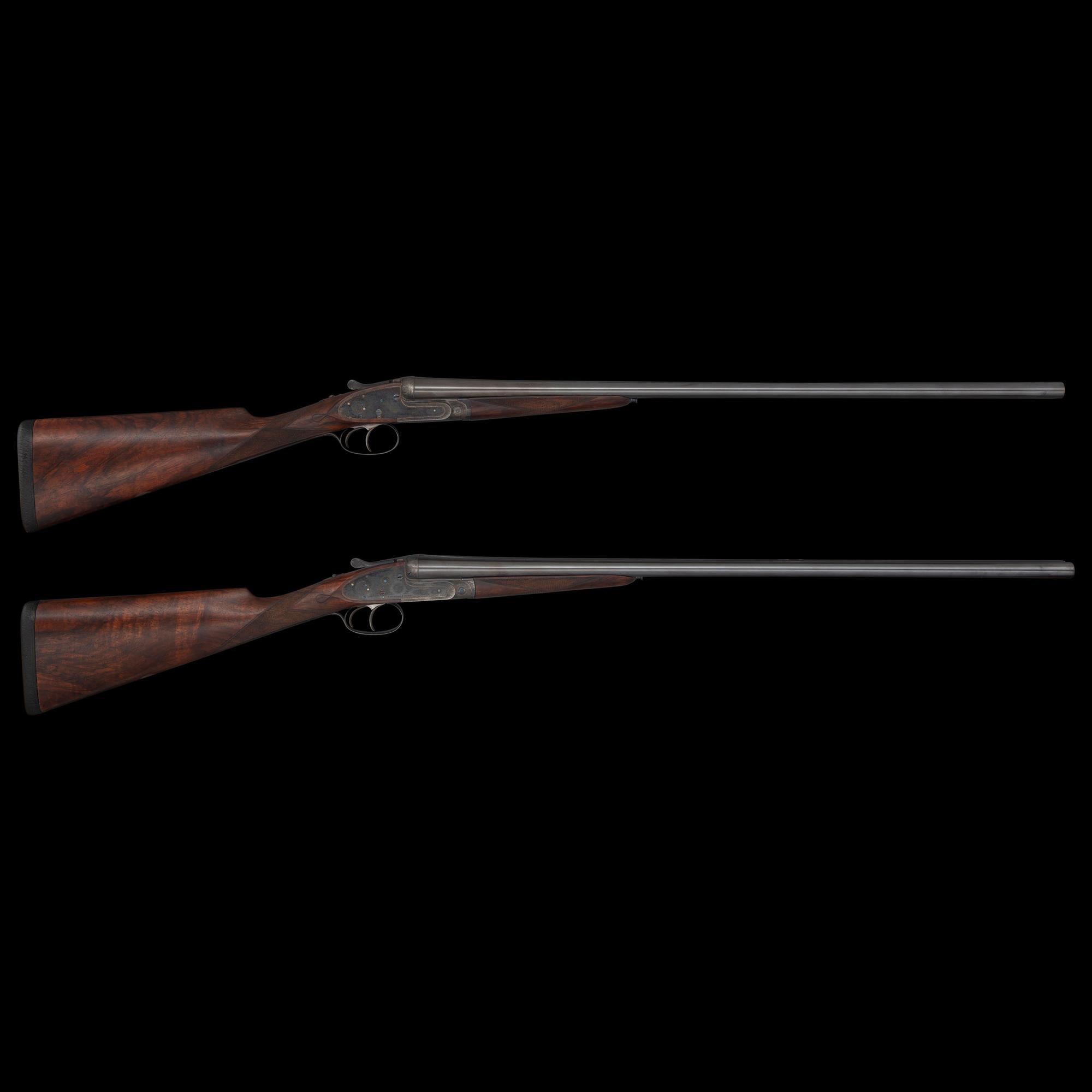 **A Pair of Consecutively Numbered James Purdey & Sons 20 Bore SxS Hammerless Shotguns Made for the Spanish Marquis de Villabragima, in Original Motor Case with Accessories