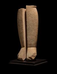A Cycladic Marble Pair of Legs from an Idol