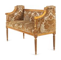 A Louis XVI Style Giltwood Settee