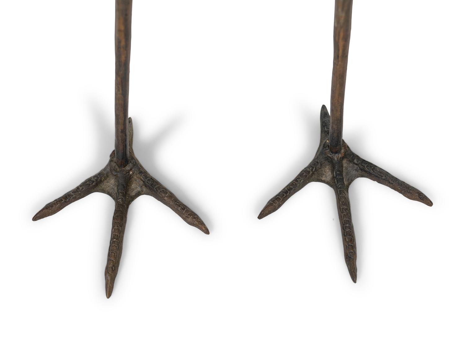 A Pair of Asian Carved Wood Cranes — 20TH CENTURY