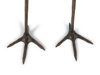 A Pair of Asian Carved Wood Cranes — 20TH CENTURY