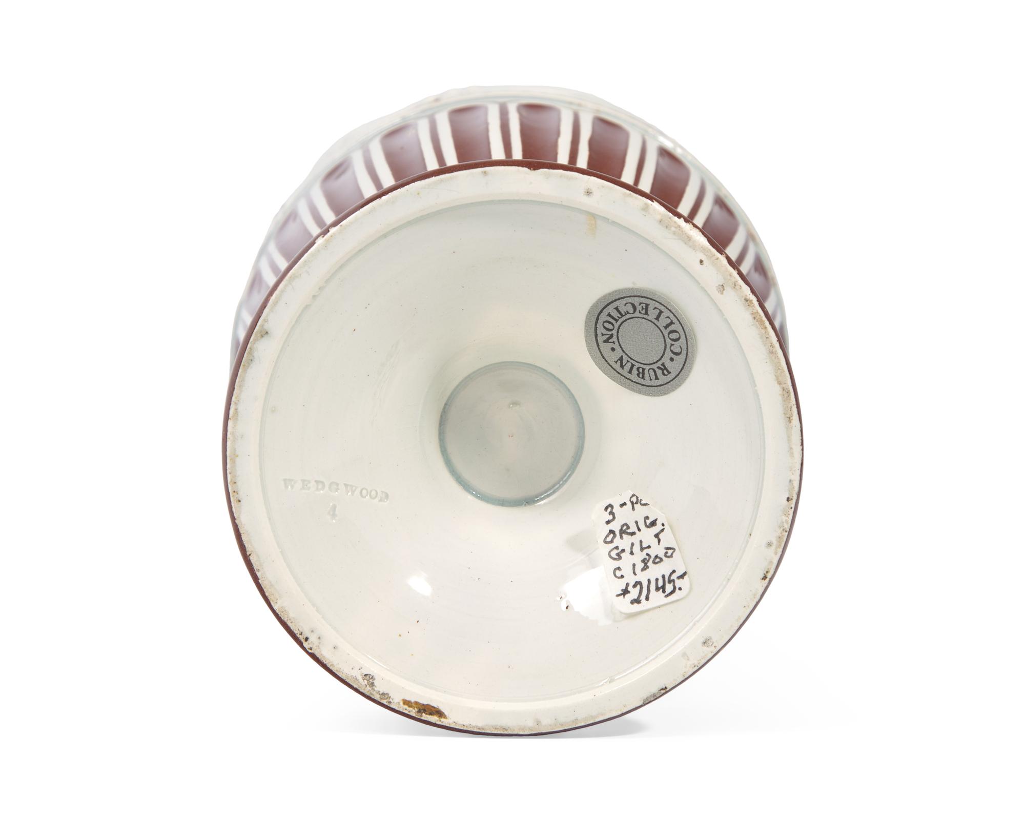 A Wedgwood Brown-Glazed Pearlware Bough Pot and a Similar Turner Pearlware Bough Pot